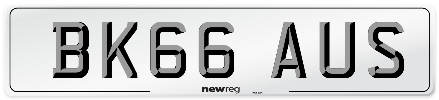 BK66 AUS Number Plate from New Reg